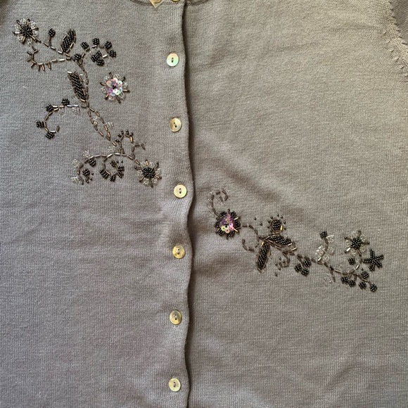 NWT Vintage Purple Beaded Caridgan Sz. X - Picture 3 of 4